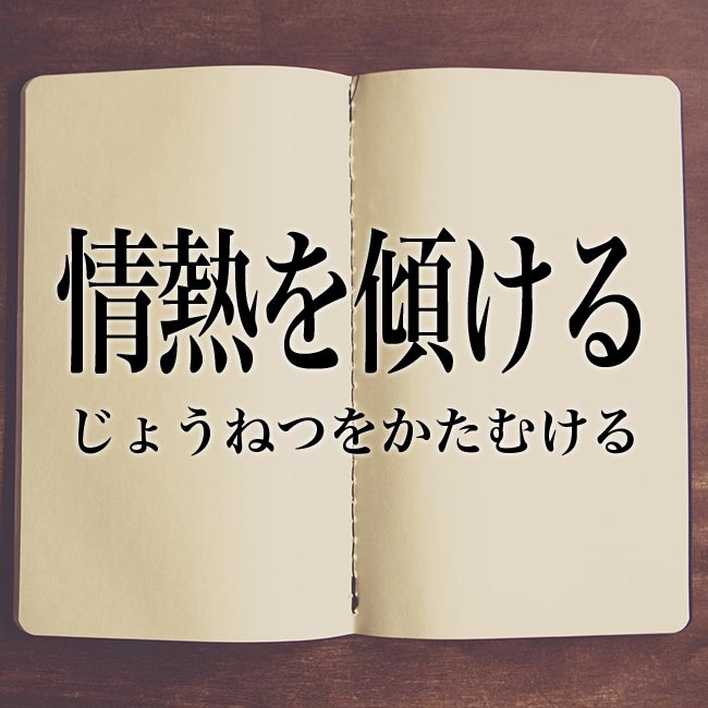 情熱を傾ける とは 意味や類語 表現の使い方 Meaning Book