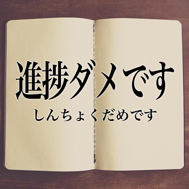 「進捗ダメです」とは？意味