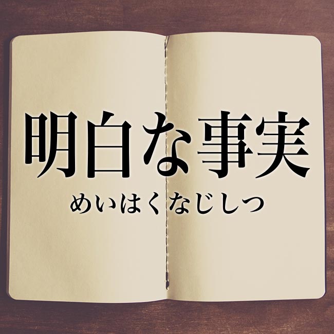 「明白な事実」とは？意味や言い換え！例文と解釈