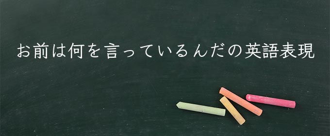お前は何を言っているんだ meaning in english