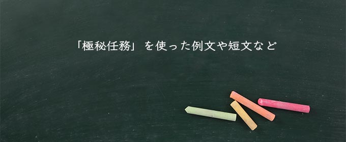 「極秘任務」を使った例文や短文など