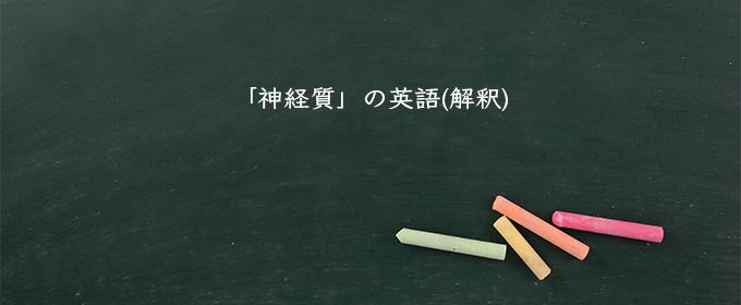 「神経質」の英語(解釈)